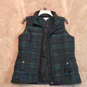 Charter Club Blue and Green Plaid Vest
